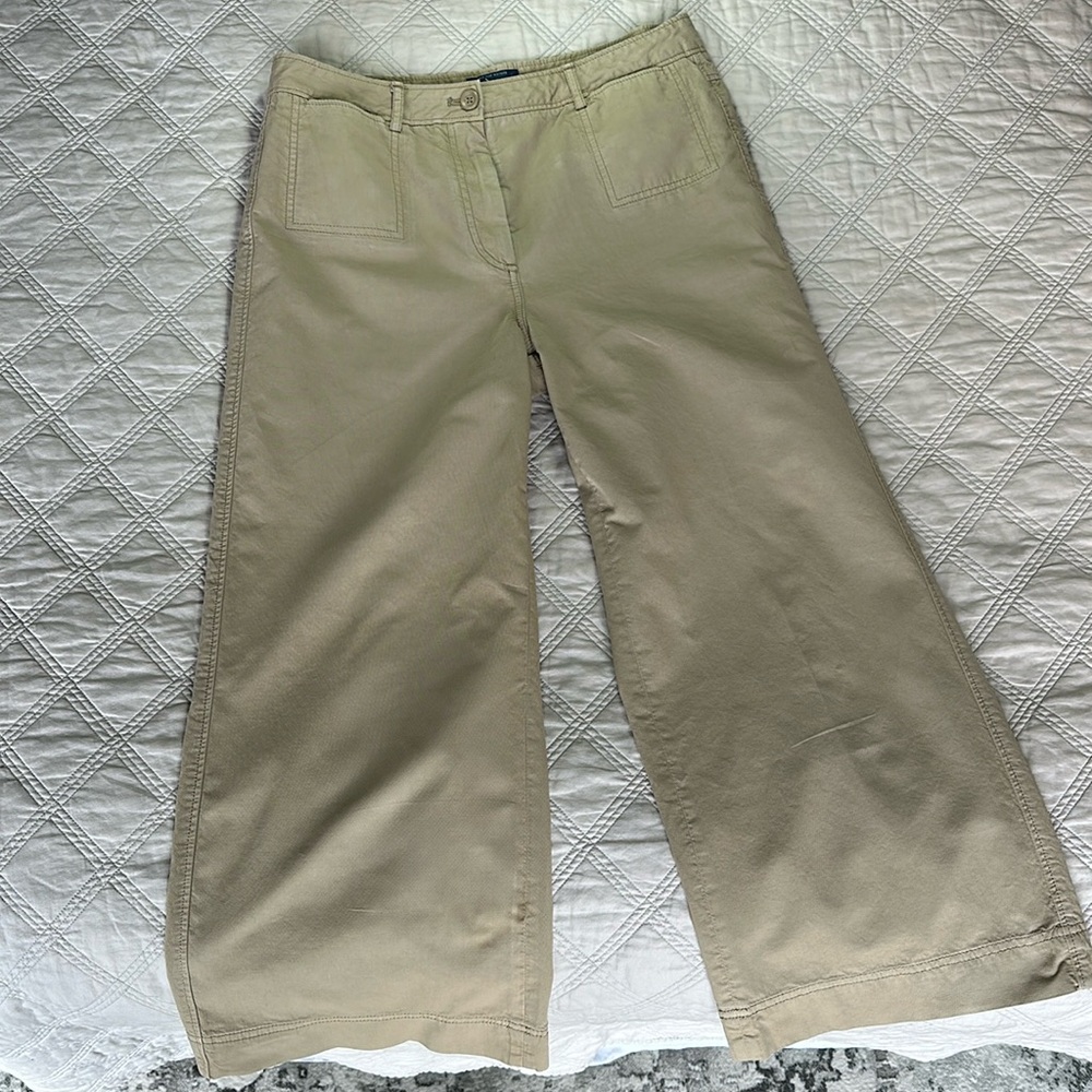Guideboat Co Ply the Waters, high waisted wide leg ankle pant, size 12